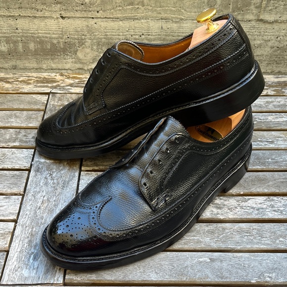 Florsheim Other - Florsheim Imperial Longwing Black Pebble-Grain Leather Oxford Shoes